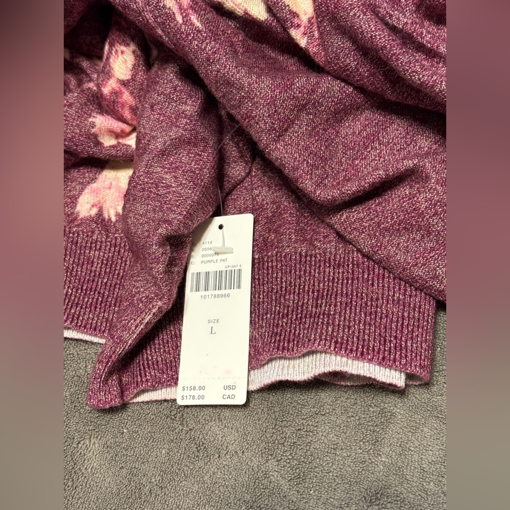 ✨ Anthropologie Linen Blend Relaxed V-Neck Cardigan Sweater Sz L - Picture 8 of 9